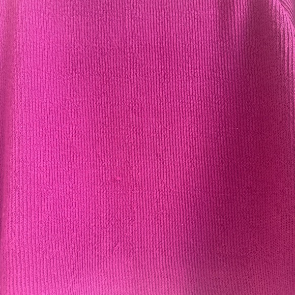 Evenlyn Ribbed Textured Scalloped Hem and Bell Sleeve Fuchsia Sweater Blouse - Picture 4 of 7